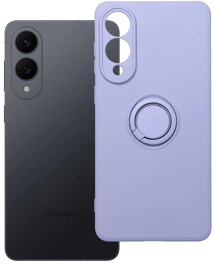 Oem SILICONE RING dėklas skirtas Samsung Galaxy S25 Edge violetinės spalvos