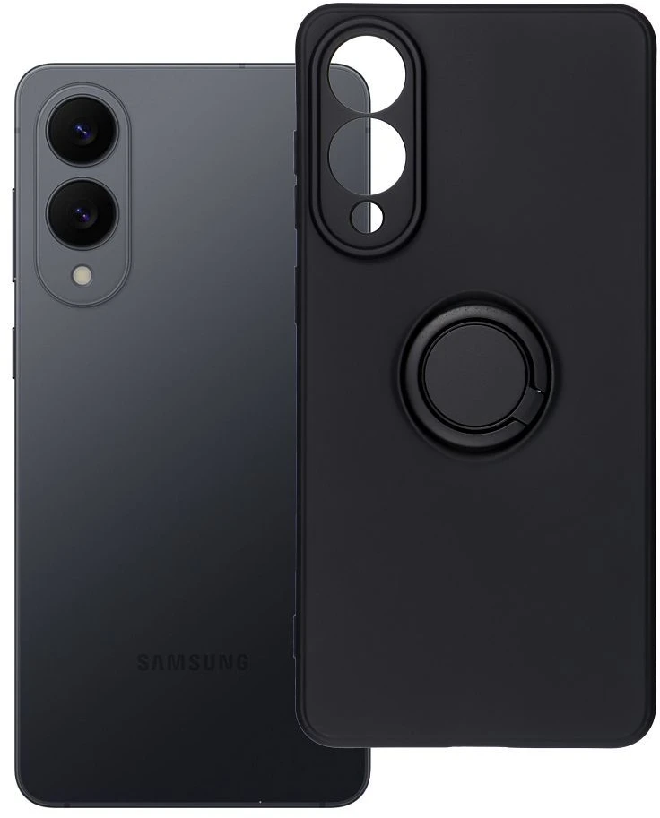 Oem SILICONE RING dėklas skirtas Samsung Galaxy S25 Edge juodos spalvos