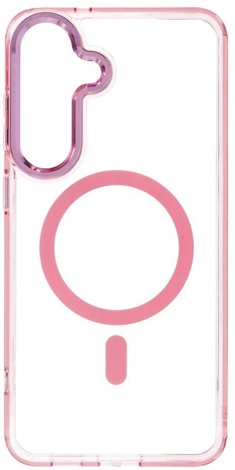 Dėklas Oem Case for Samsung S25 FE / S26 FE Frame Clear Hybrid Mag Cover, compatible with MagSafe, powder pink