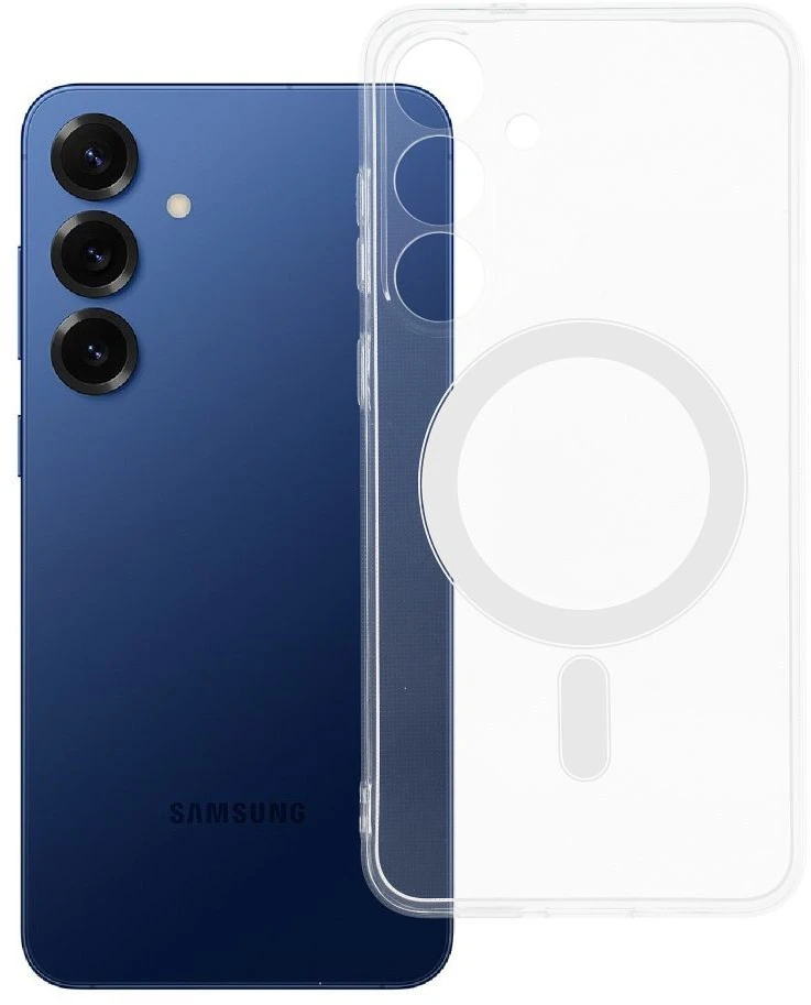 Dėklas Oem CLEAR Case 2 mm skirtas Samsung Galaxy S25 Plus suderinamas su MagSafe (kameros apsauga) skaidrus