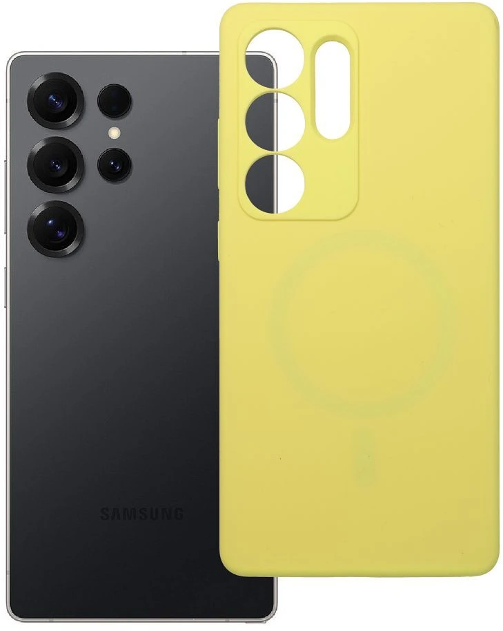 Oem Silikoninis dėklas 2mm skirtas Samsung Galaxy S25 Ultra suderinamas su MagSafe lemon