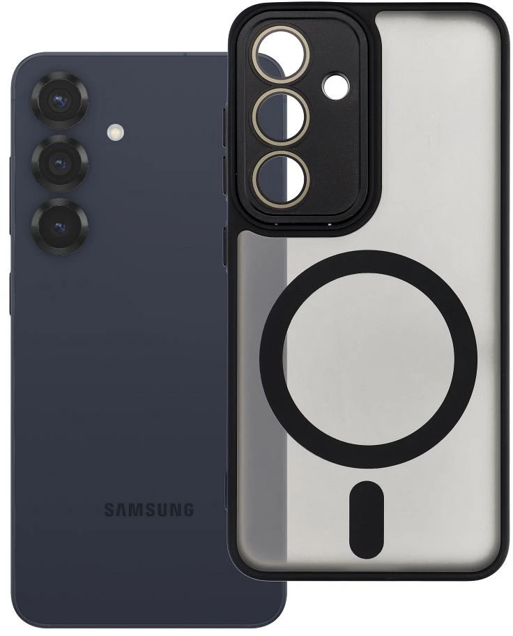 Oem VARIETE MAG COVER dėklas suderinamas su MagSafe skirtas Samsung Galaxy S25 juodos spalvos