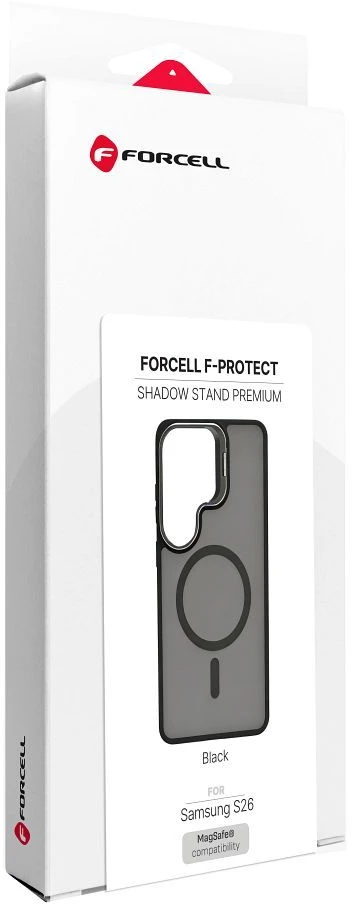 Dėklas na Samsung S26 Forcell F-Protect Shadow Stand Premium zgodne su MagSafe juoda 0INT