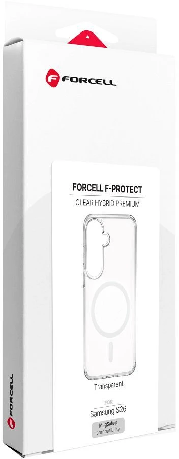 Dėklas „Samsung S26 Forcell F-Protect Clear Hybrid Premium“ dėklai yra patogūs ir skaidrūs, „MagSafe“ technologija.