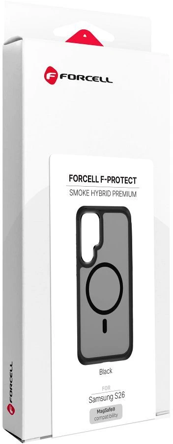 Dėklas na Samsung S26 Forcell F-Protect Smoke Hybrid Premium zgodne su MagSafe juoda 0INT