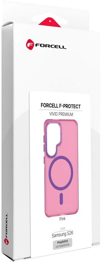 Dėklas Samsung S26 Forcell F-Protect Vivid Premium suderinamas su MagSafe rožinis 0INT