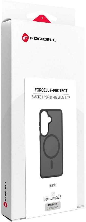Dėklas Samsung S26 Forcell F-Protect Smoke Hybrid Premium Lite, suderinamas su MagSafe, juodas 0INT