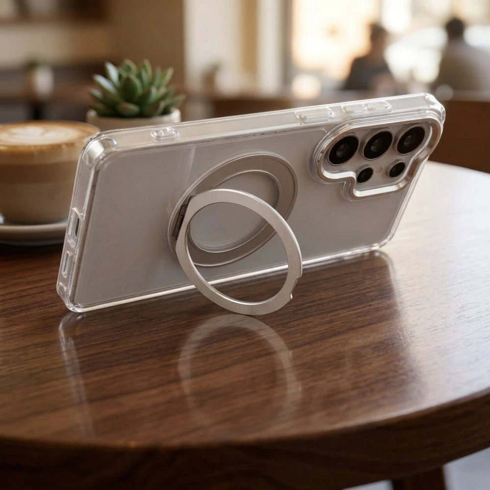 Oem Dėklas na Samsung S26 Frame Circle Stand zgodne su MagSafe transparentne