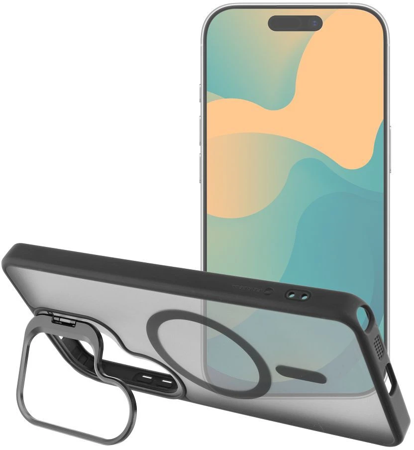 Dėklas na Samsung S26 PLUS Forcell F-Protect Shadow Stand Premium zgodne su MagSafe juoda 0INT