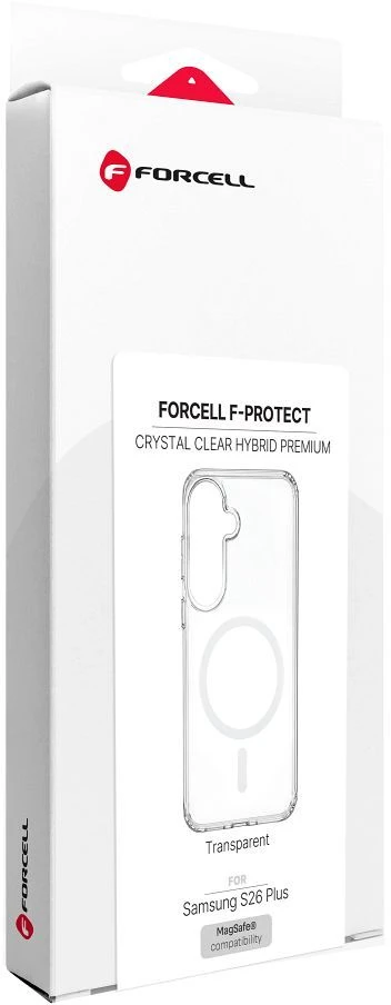 Dėklas „Samsung S26 PLUS Forcell F-Protect Clear Hybrid Premium“ dėklai yra patogūs ir skaidrūs, „MagSafe“ 0INT.