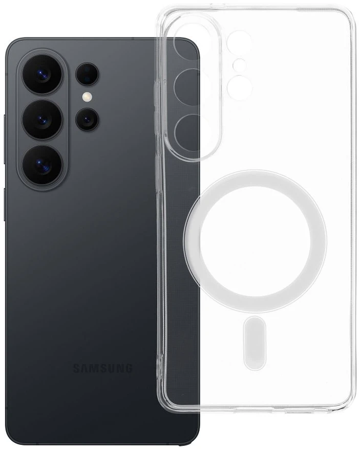 Oem SKAIDRUS DĖKLAS 2 mm SAMSUNG S26 Ultra telefonui, suderinamas su „MagSafe“ (fotoaparato apsauga), skaidrus