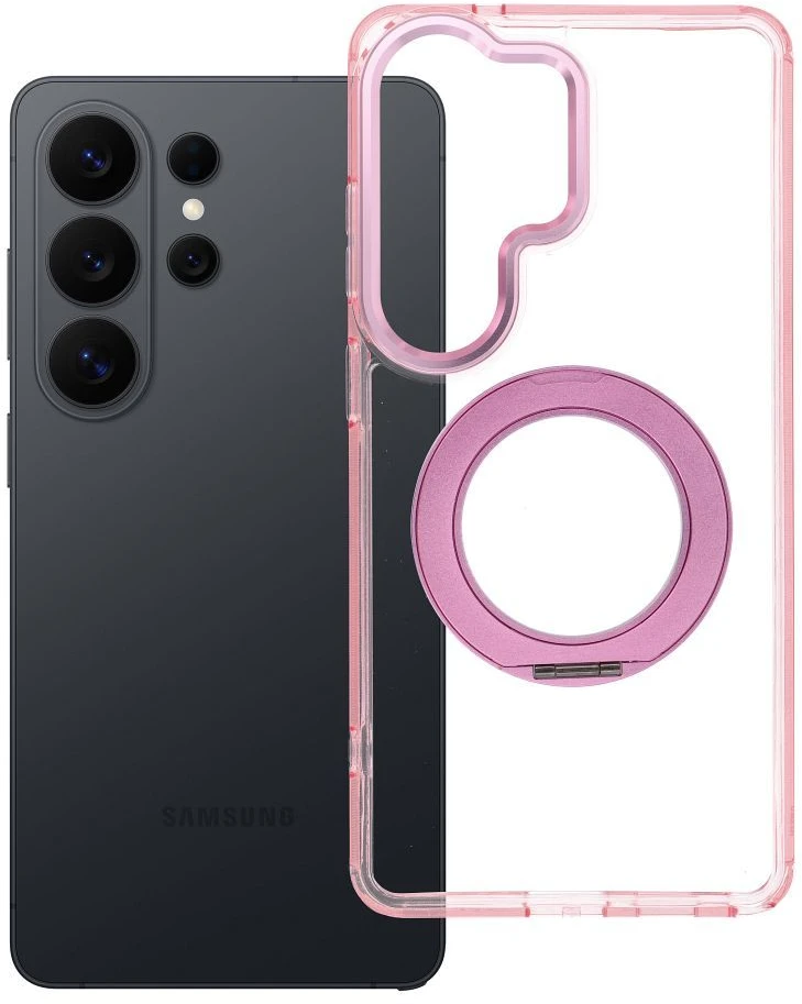 Oem Dėklas na Samsung S26 Ultra Frame Circle Stand zgodne su MagSafe rožinė