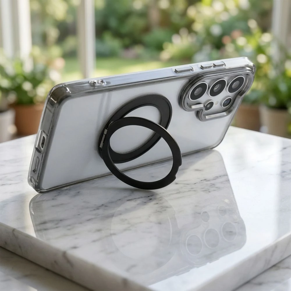 Oem Dėklas na Samsung S26 ULTRA Frame Circle Stand zgodne su MagSafe transparentne