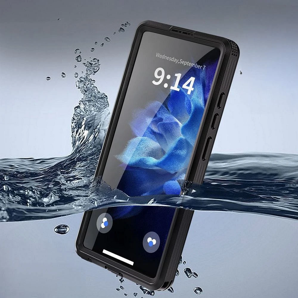 Oem Dėklas na Samsung S26 ULTRA vandeniui atsparus Shellbox Mars su metaliniu žiedu juoda