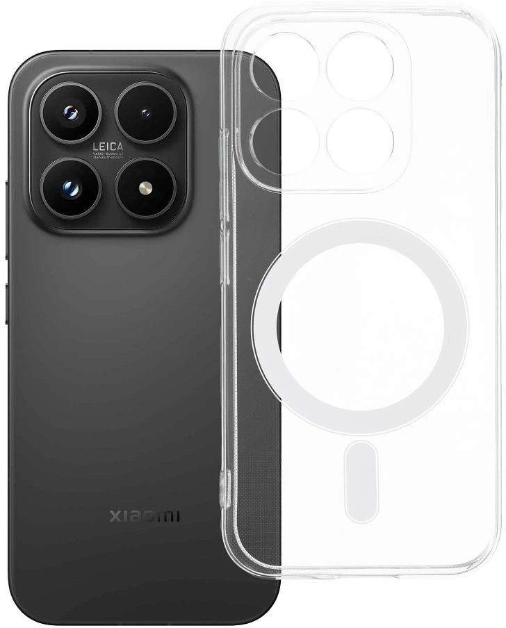 Oem „Xiaomi 17“ skaidrus dėklas, 2 mm „Mag“ dangtelis, suderinamas su „MagSafe“ (fotoaparato apsauga), skaidrus