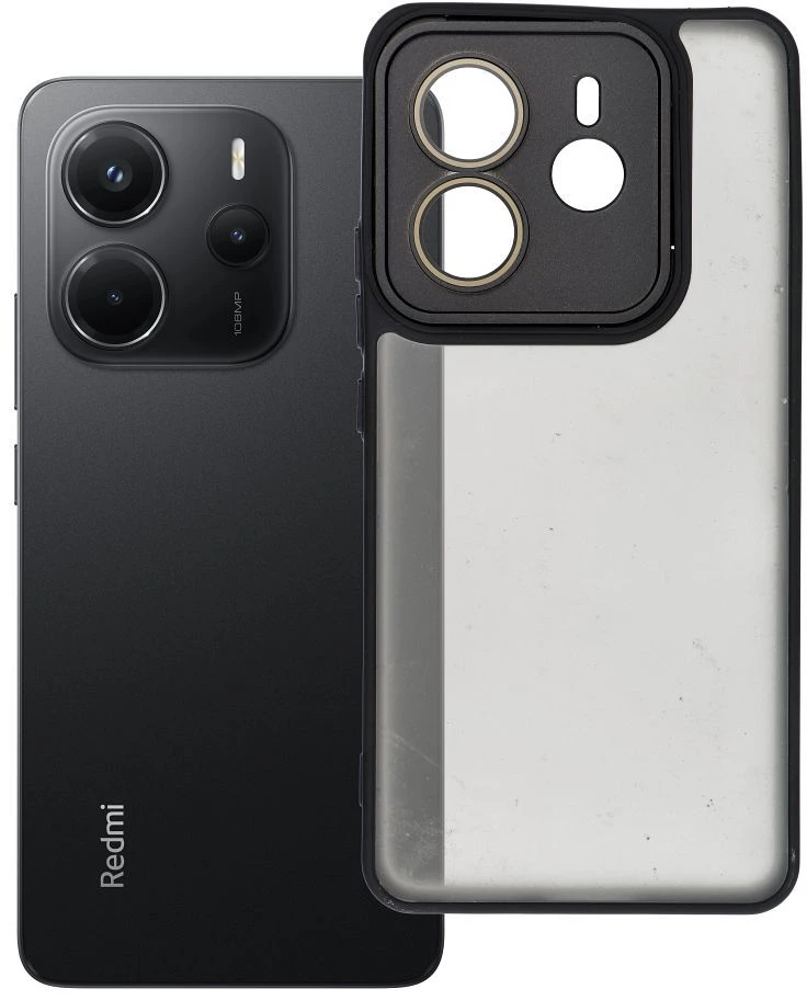 Oem VARIETE dėklas skirtas Xiaomi Redmi Note 14 4G (GLOBAL - 164,84mm x 78,15mm x 8,16mm) juodos spalvos