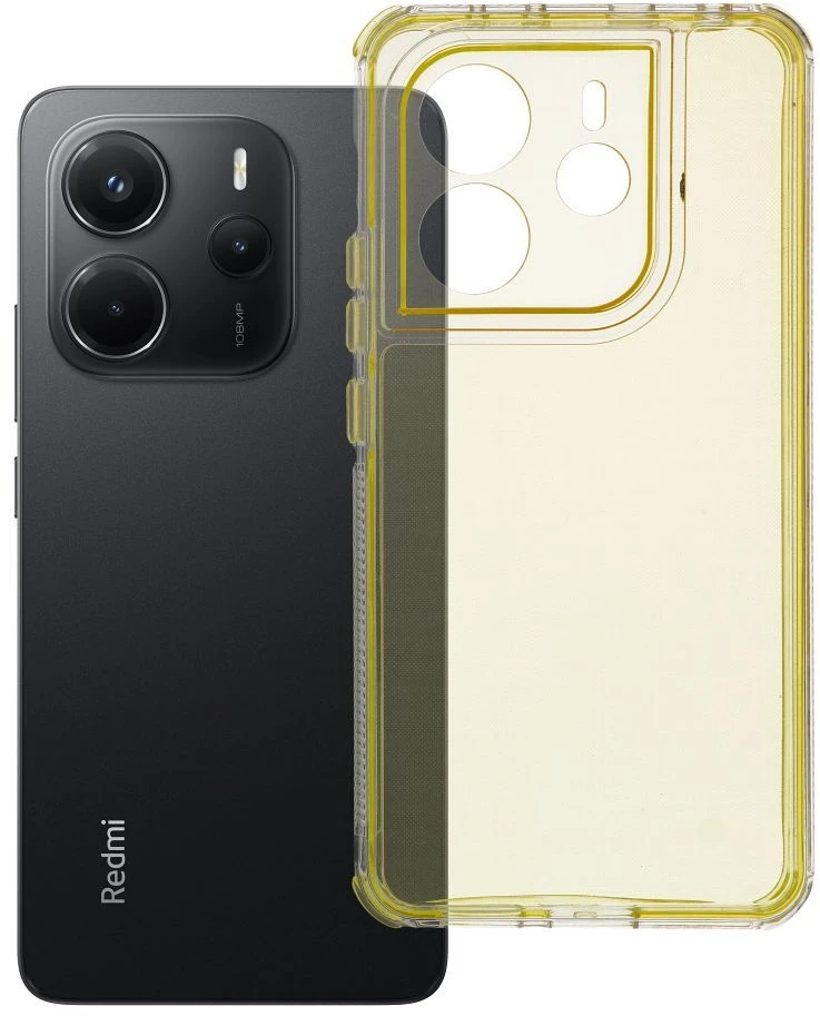 Oem MATRIX Skaidrus dėklas skirtas Xiaomi Redmi Note 14 4G (GLOBAL - 164,84mm x 78,15mm x 8,16mm) yellow