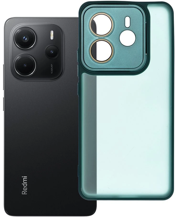 Oem VARIETE dėklas skirtas Xiaomi Redmi Note 14 4G (GLOBAL - 164,84mm x 78,15mm x 8,16mm) žalios spalvos