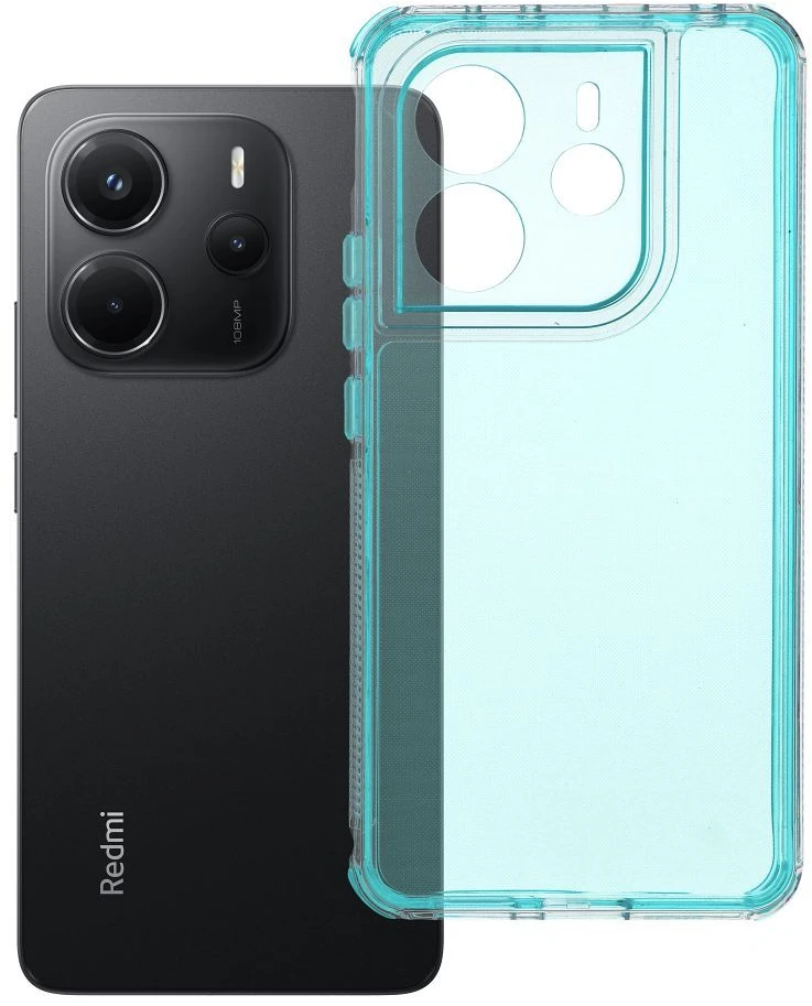 Oem MATRIX Skaidrus dėklas skirtas Xiaomi Redmi Note 14 4G (GLOBAL - 164,84mm x 78,15mm x 8,16mm) mėtų spalvos