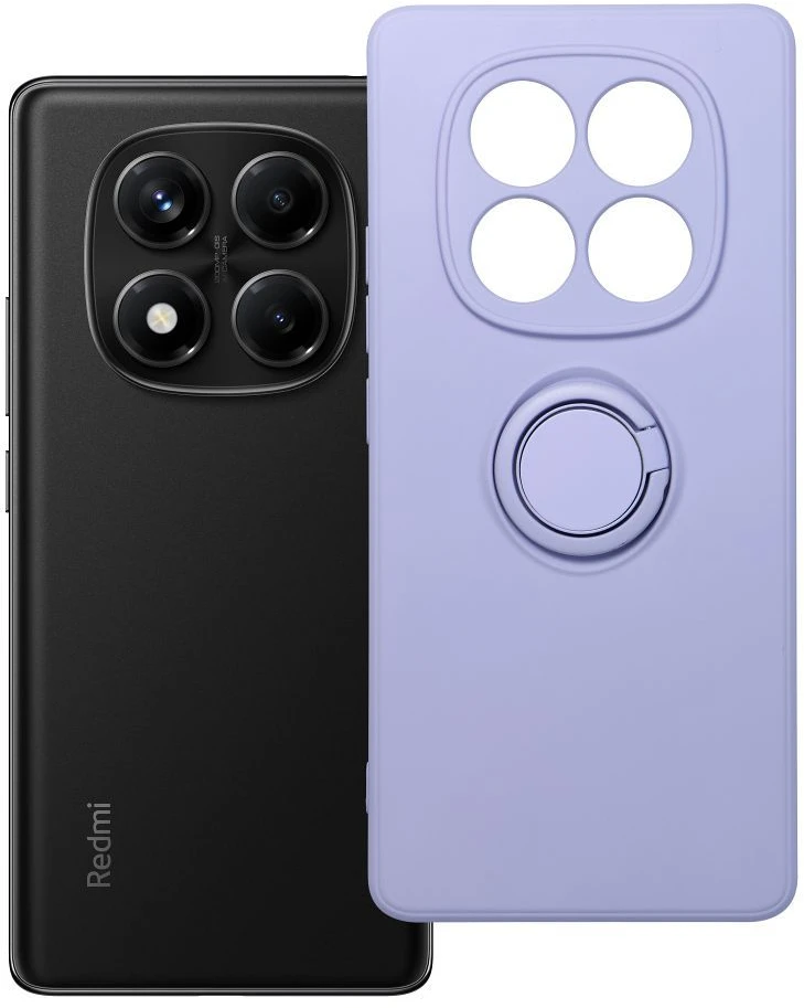Oem SILICONE RING dėklas skirtas Xiaomi Redmi Note 14 Pro 4G violetinės spalvos