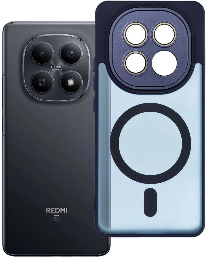 Oem Dėklas na Xiaomi Redmi Note 15 4G / 5G Variete Mag Cover zgodne su MagSafe tamsiai mėlyna