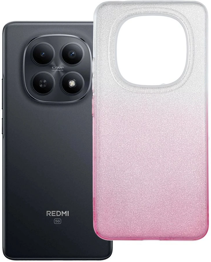 Oem Dėklas na Xiaomi Redmi Note 15 5G Shining transparentne rožinė