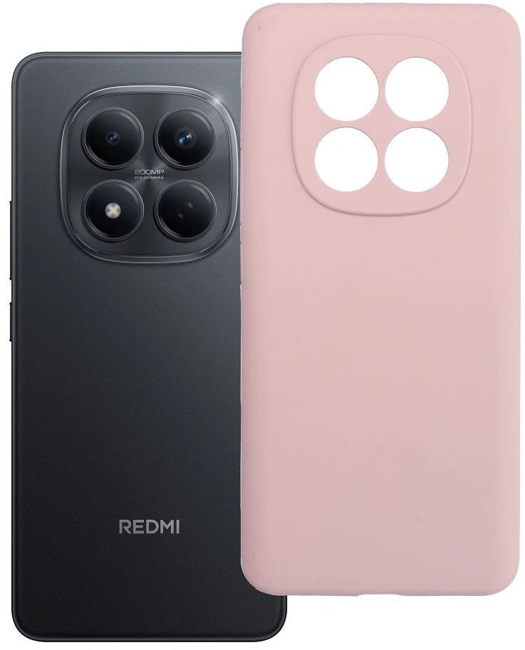 Oem Dėklas na Xiaomi Redmi Note 15 5G Silicone 2mm (camera protection) pudrowy róż