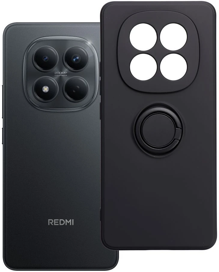 Oem Dėklas na Xiaomi Redmi Note 15 5G Silicone Ring juoda