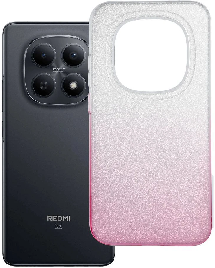 Oem Dėklas na Xiaomi Redmi Note 15 PRO 5G Shining transparentne rožinė