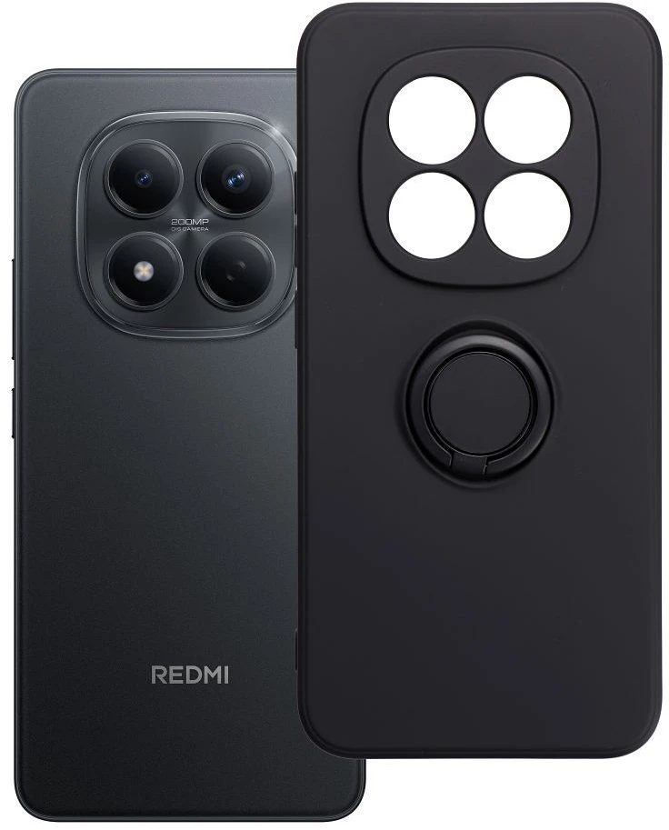 Oem Dėklas na Xiaomi Redmi Note 15 PRO 5G Silicone Ring juoda