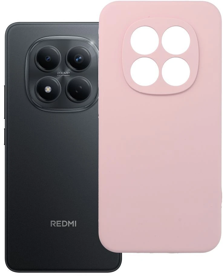 Oem Dėklas na Xiaomi Redmi Note 15 PRO 5G Silicone 2mm (camera protection) pudrowy róż
