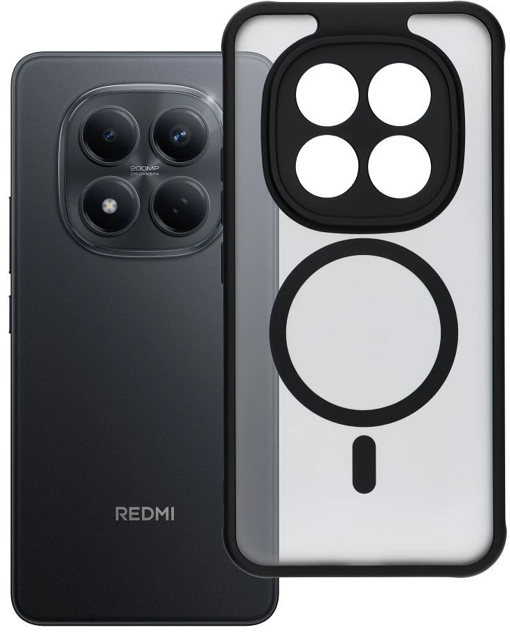 Oem Dėklas na Xiaomi Redmi Note 15 PRO PLUS 5G Full Matte Mag Cover zgodne su MagSafe juoda