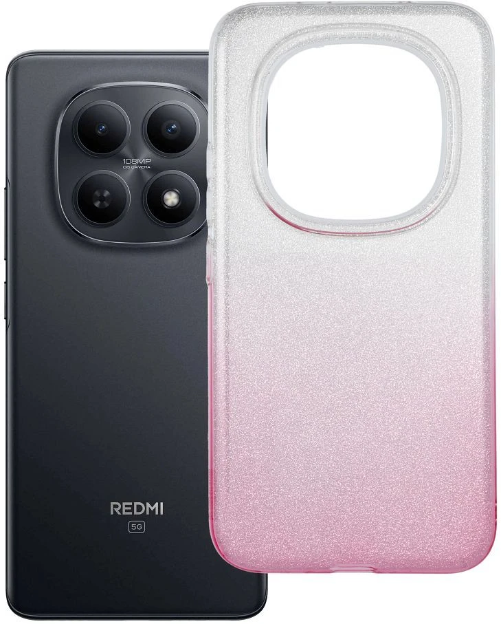 Oem Dėklas na Xiaomi Redmi Note 15 PRO PLUS 5G Shining transparentne rožinė