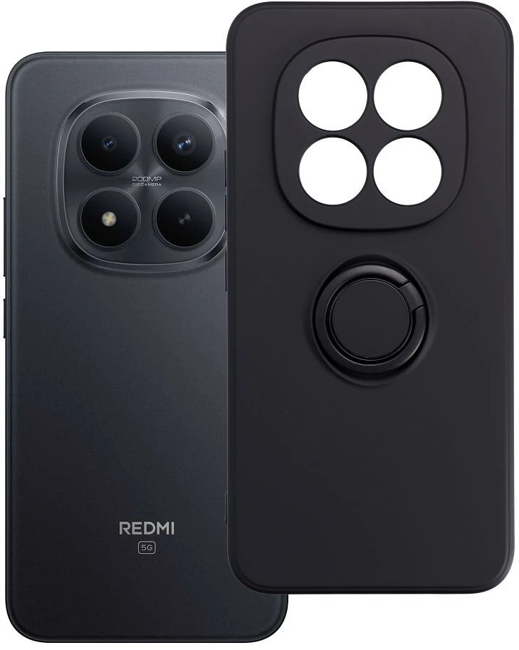 Oem Dėklas na Xiaomi Redmi Note 15 PRO PLUS 5G Silicone Ring juoda