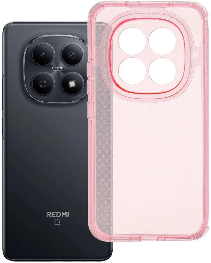 Oem Dėklas na Xiaomi Redmi Note 15 PRO PLUS 5G Matrix Skaidri pudra rožinė