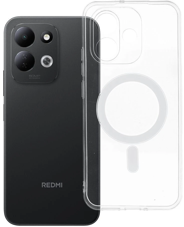 Oem Dėklas Xiaomi Redmi Note 17 4G / 5G Clear Case 2 mm Mag Cover suderinamas su MagSafe (kameros apsauga) permatomas