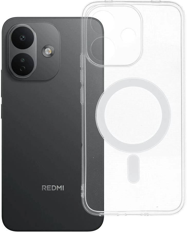 Oem Dėklas Xiaomi Redmi Note 17 Pro 5G, permatomas, 2 mm, Mag Cover, suderinamas su MagSafe (kameros apsauga), skaidrus