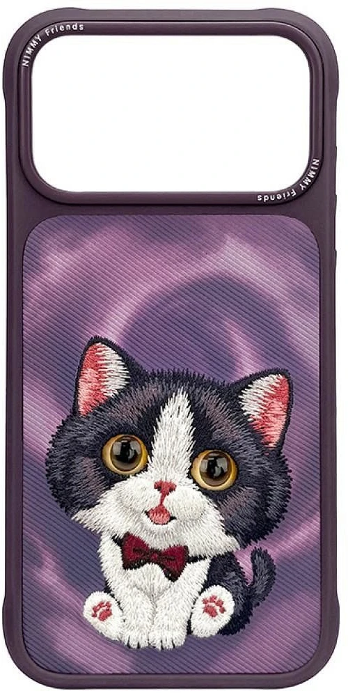 Dėklas NIMMY case BIG EYED CREAM CAT for IPHONE 18 Pro Max/17 Pro Max violetinė