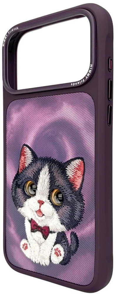 Dėklas NIMMY case BIG EYED CREAM CAT for IPHONE 18 Pro/17 Pro violetinė
