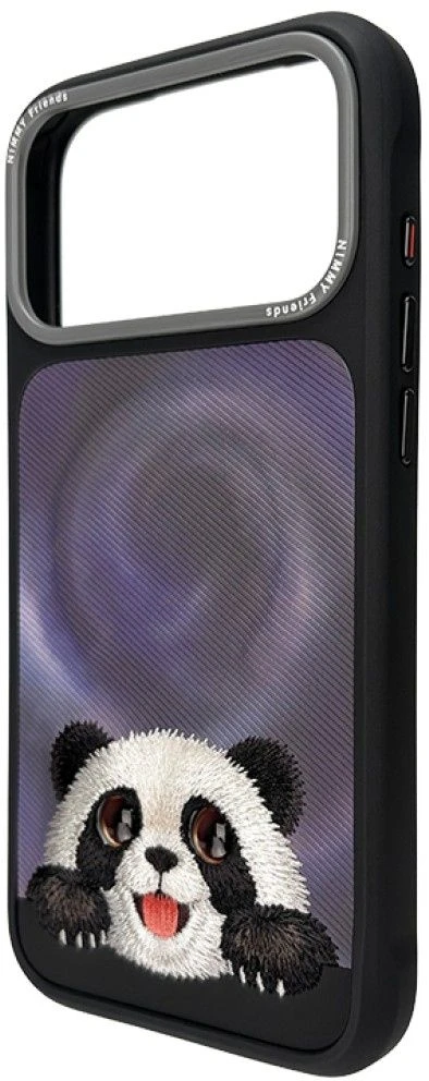 Dėklas NIMMY case BIG EYED LYING GIANT PANDA compatible with MagSafe for IPHONE 18 Pro/17 Pro juodas