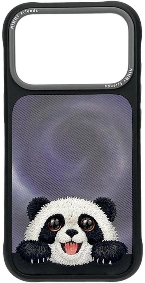 Dėklas NIMMY case BIG EYED LYING GIANT PANDA compatible with MagSafe for IPHONE 18 Pro/17 Pro juodas