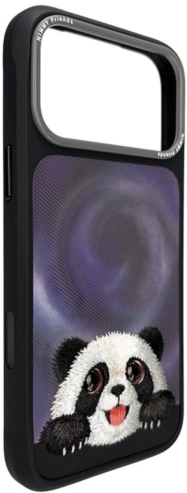 Dėklas NIMMY case BIG EYED LYING GIANT PANDA compatible with MagSafe for IPHONE 18 Pro/17 Pro juodas