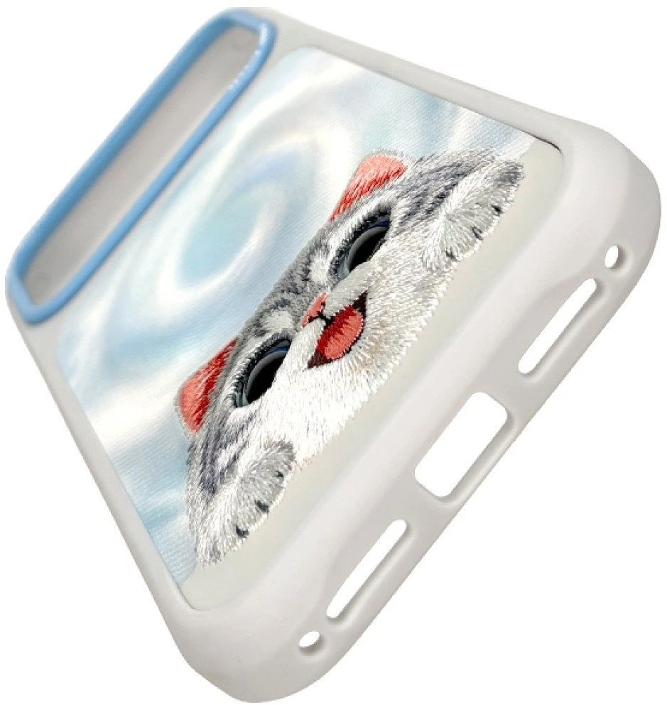 Dėklas NIMMY case BIG EYED LYING Sidabrinis SHADED CAT compatible with MagSafe for IPHONE 18 Pro Max/17 Pro Max pilkas