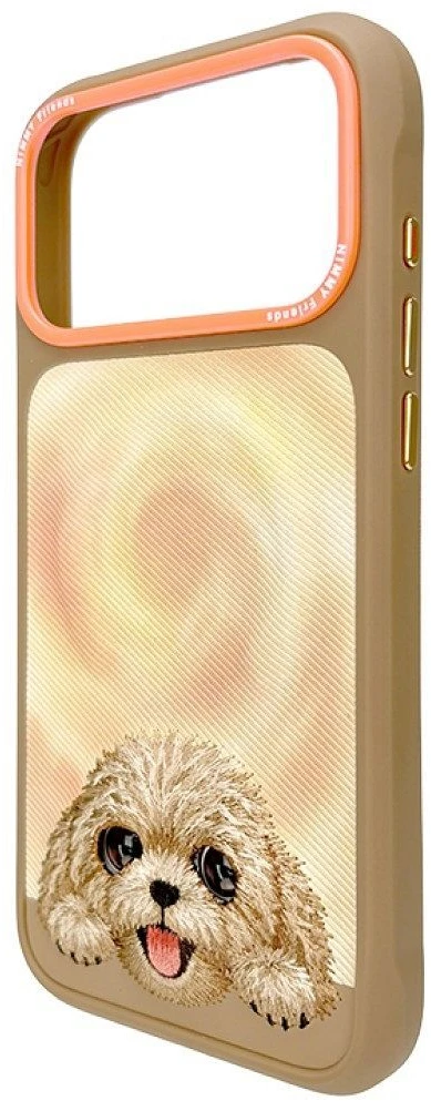 Dėklas NIMMY case BIG EYED LYING TEDDY POODLE compatible with MagSafe for IPHONE 18 Pro Max/17 Pro Max ruda