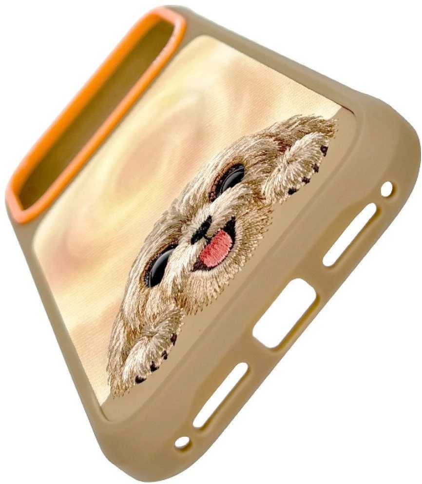 Dėklas NIMMY case BIG EYED LYING TEDDY POODLE compatible with MagSafe for IPHONE 18 Pro/17 Pro ruda
