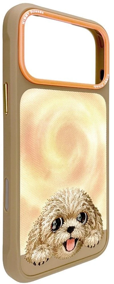 Dėklas NIMMY case BIG EYED LYING TEDDY POODLE compatible with MagSafe for IPHONE 18 Pro Max/17 Pro Max ruda