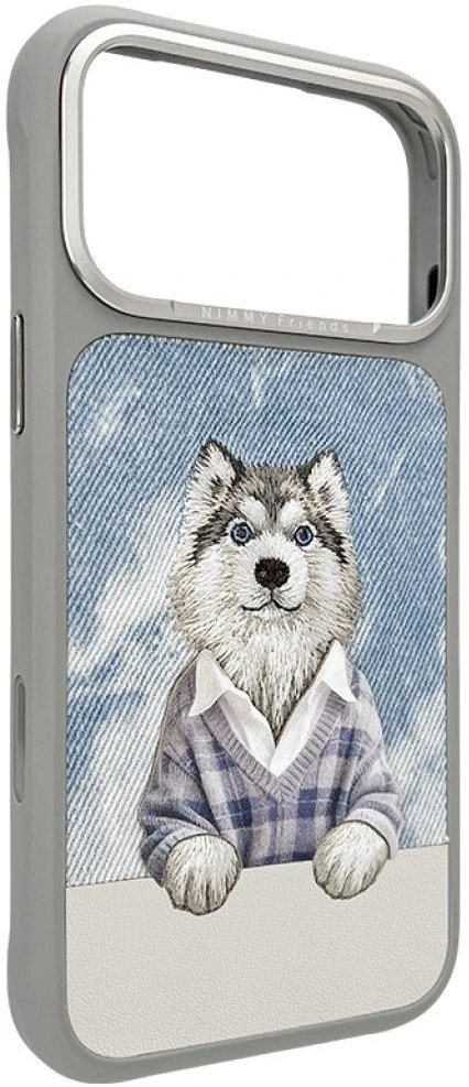 Dėklas NIMMY case GENTLE PETS SERIES DOG compatible with MagSafe for IPHONE 18 Pro Max/17 Pro Max pilkas