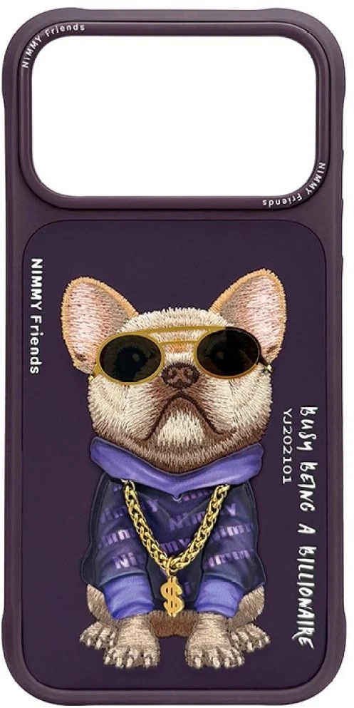 Dėklas NIMMY case GLASSES COOL DOG for IPHONE 18 Pro Max/17 Pro Max violetinė