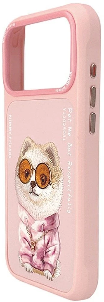 Dėklas NIMMY case GLASSES COOL DOG for IPHONE 18 Pro/17 Pro pink