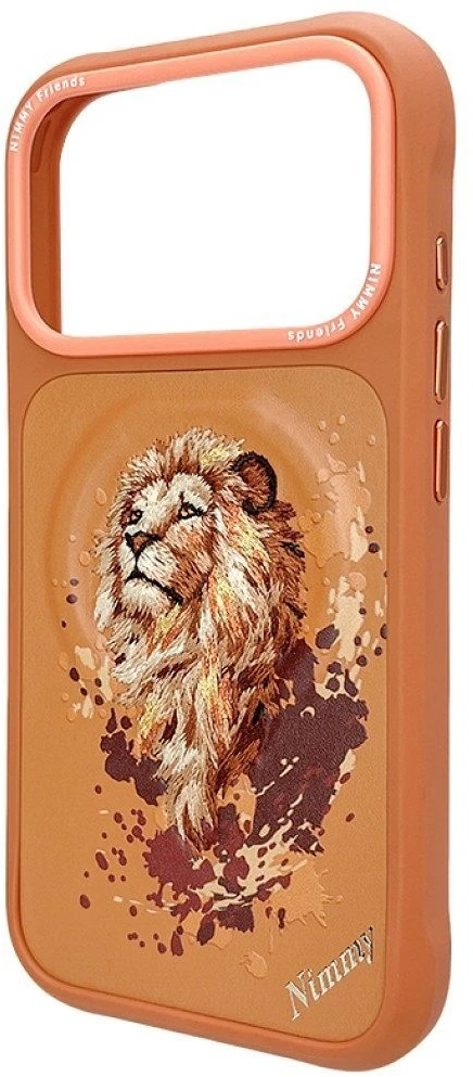 Dėklas NIMMY case LION compatible with MagSafe for IPHONE 18 Pro/17 Pro oranžinis